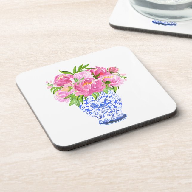 Dessous-de-verre Peonies Chinoiserie Vase (Côté gauche)