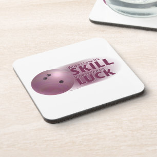 Dessous-de-verre Perdre la compétence gagner la chance Bowling rose