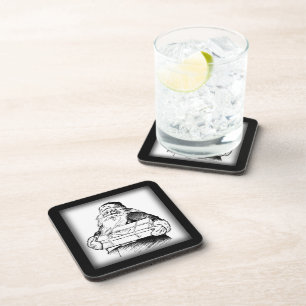 Dessous-de-verre Père Noël Cadeaux Cadeaux Vintages Carré Dessous d