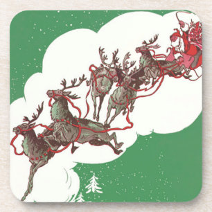 Dessous-de-verre Père Noël et Reindeer à la veille de Noël