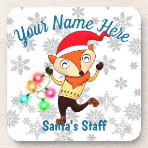 Dessous-de-verre Père Noël Membre du personnel Dancing Fox Christma