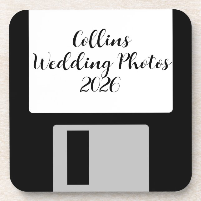 Dessous-de-verre Personalize Wedding Photos Floppy Disk Coaster - 6 (Devant)