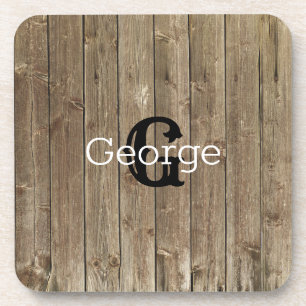 Dessous-de-verre Personalized Brown Wood Handsome 