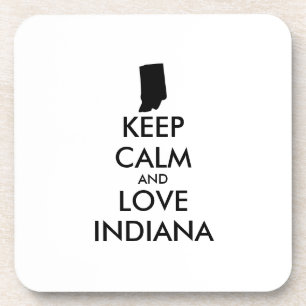 Dessous-de-verre Personnalisable KEEP CALM et LOVE INDIANA