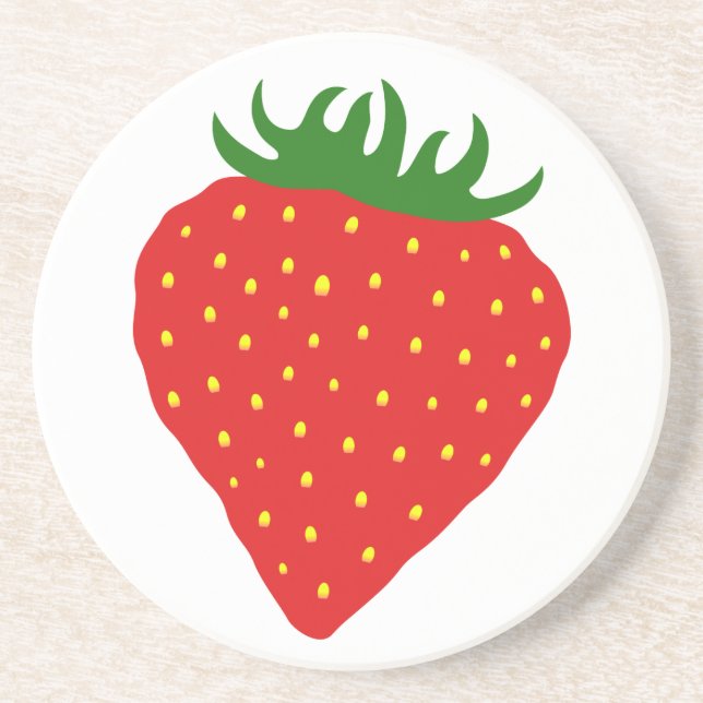 Dessous de verre personnalisé simple fraise (Devant)