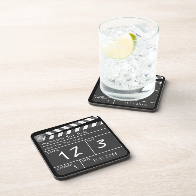 Dessous-de-verre Personnalisée Personnalisée Clapperboard de film (Côté Droit)