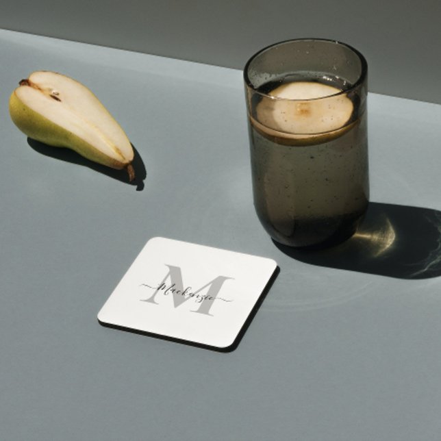 Dessous-de-verre Personnaliser le nom initial du monogramme (Personalized monogram name beverage coaster)