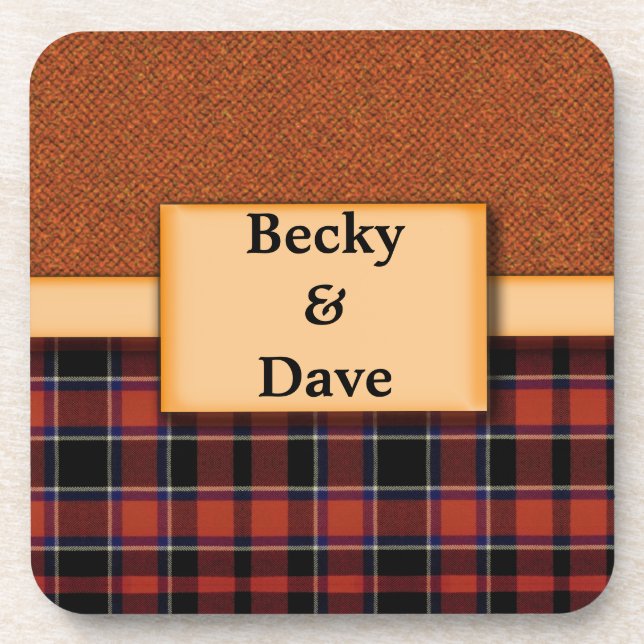 Dessous de verre personnalisés de tartan (Devant)
