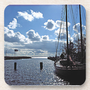 Dessous-de-verre Petit caboteur de liège de port