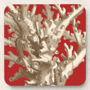 Dessous-de-verre Petit corail en rouge