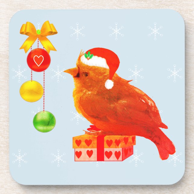 Dessous-de-verre Petit Oiseau de Noël mignon (Devant)