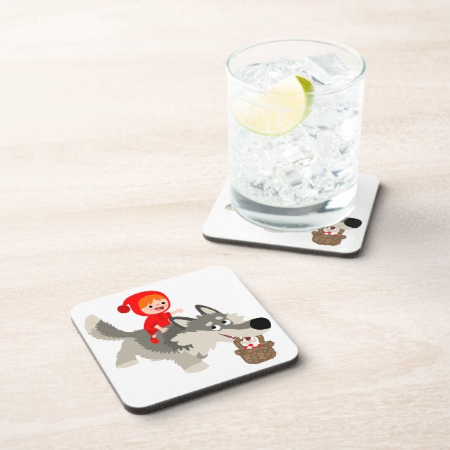 Dessous-de-verre Petit Red Riding Hood and The Wolf Coasters (Côté Droit)