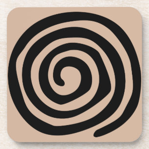 Dessous-de-verre Petroglyphe en spirale tribale art mexicain