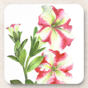 Dessous-de-verre Pétunias rose et blanc Art Floral