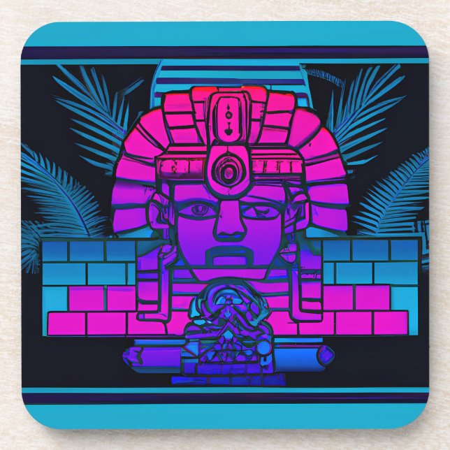 Dessous-de-verre Pharaon Synthwave (Devant)