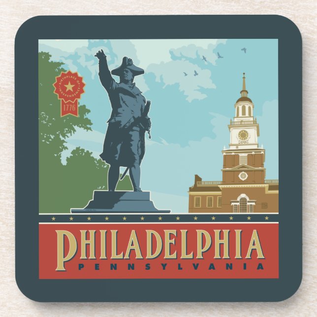 Dessous-de-verre Philadelphie, PA | Indépendance (Devant)