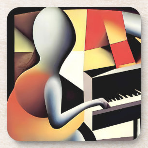 Dessous-de-verre Piano Player - Art aérographe