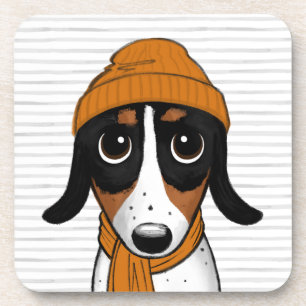 Dessous-de-verre Piebald Dachshund mignon Hipster Chien