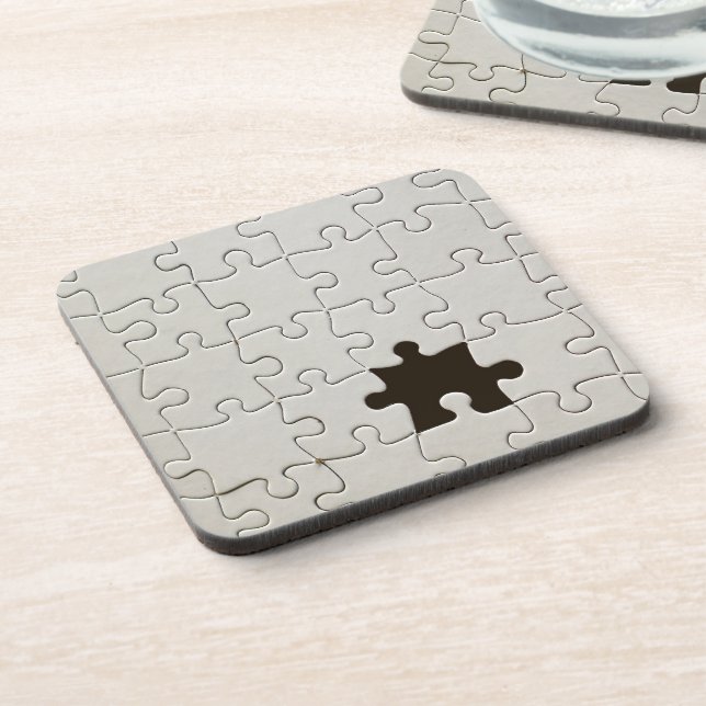 Dessous-de-verre Pièce de puzzle blanche manquante (Côté gauche)