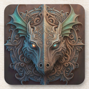Dessous-de-verre Pierre médiévale Gargoyle Dragon Carturage