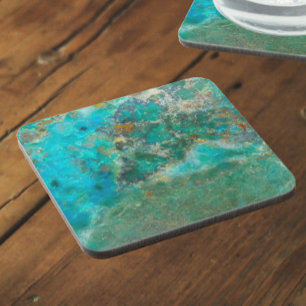 Dessous-de-verre Pierre minérale bleu Chrysocolla