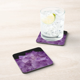 Dessous-de-verre Pierres non coupées d'méthyste