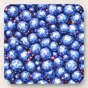 Dessous-de-verre Pierres précieuses bleues scintillantes Décoration
