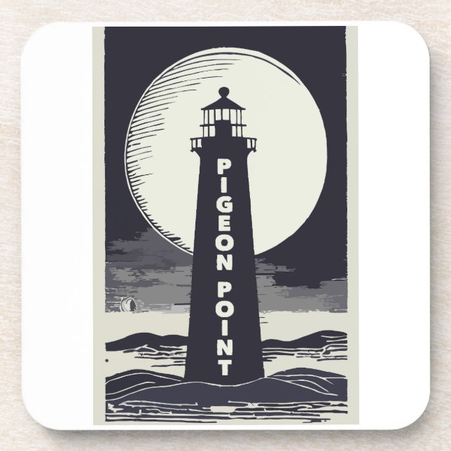 Dessous-de-verre Pigeon Point Lighthouse California Moon (Devant)