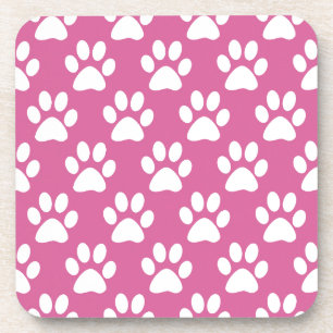 Dessous-de-verre Pink and white puppy paws