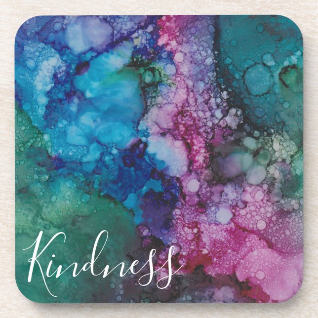 Dessous de verre "Pink & Blue-Greens" (Devant)