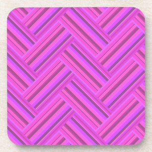 Dessous-de-verre Pink stripes double weave pattern