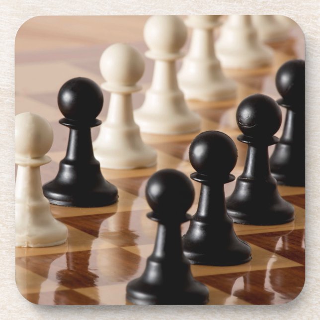 Dessous-de-verre Pions sur le tableau d'échecs (Devant)