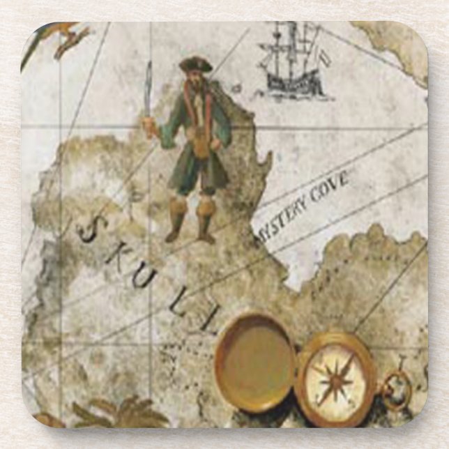 Dessous de verre Pirate Map (Devant)