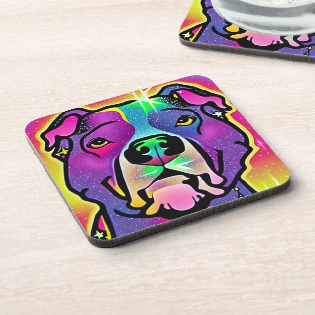 Dessous-de-verre Pitbull Dog Pop Art (Côté gauche)