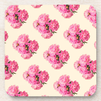 Dessous-de-verre Pivoines roses aquarelles vintage florales simples