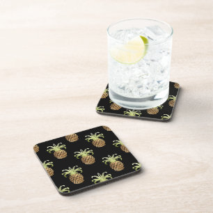 Dessous-de-verre PixDezines Faux Ananas Dorés/Fond DIY