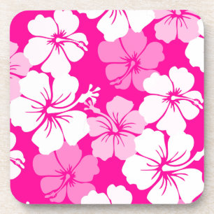 Dessous-de-verre PixDezines hibiscus blanc/fond à faire soi-même