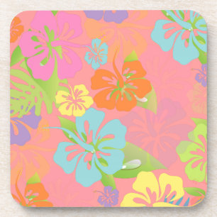Dessous-de-verre PixDezines hibiscus/fond bricolage