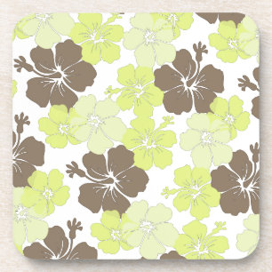 Dessous-de-verre PixDezines hibiscus lime / fond DIY