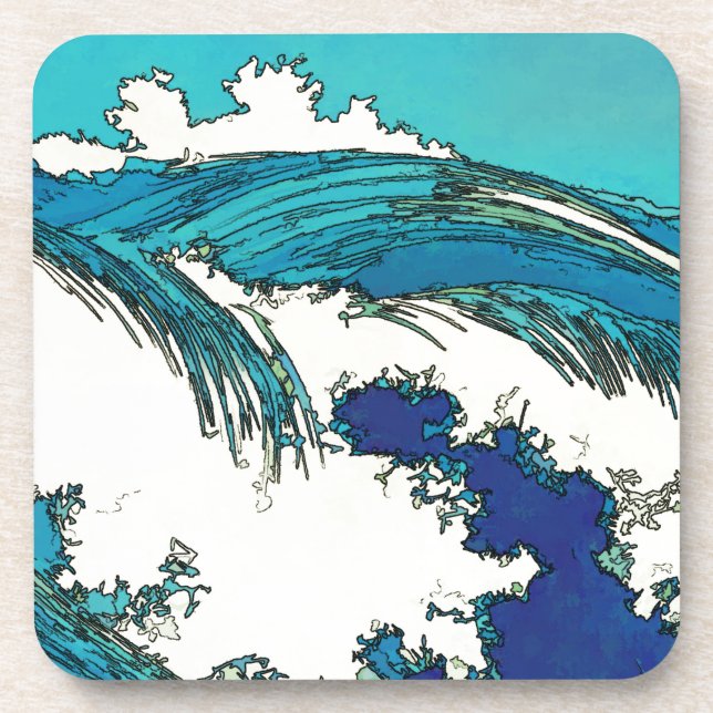 Dessous-de-verre PixDezines konen uehara vagues océaniques, 上 原 (Devant)