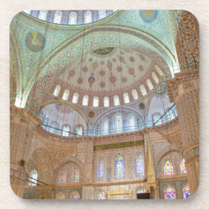 Dessous-de-verre Plafond en dôme intérieur coloré de la Mosquée Ble