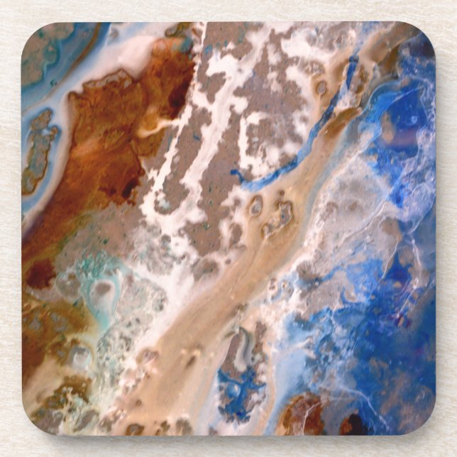 Dessous-de-verre Plage de sable moderne motif de mousse d'eau motif (Devant)