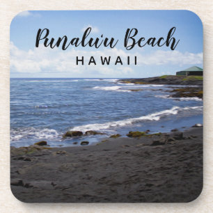 Dessous-de-verre Plage de sable noir de Punalu'u Hawaii