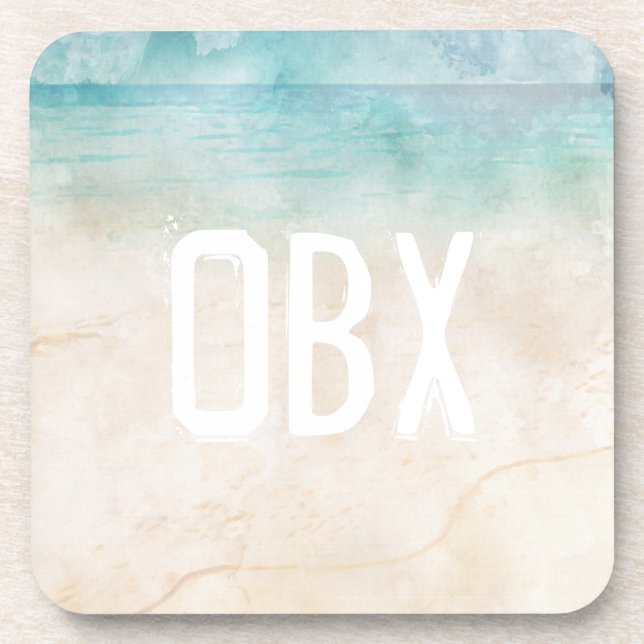 Dessous-de-verre Plage Initiales Ocean Beach Water Sand Travel Amus (Devant)
