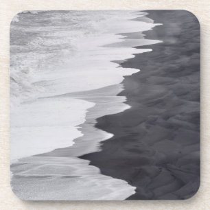 Dessous-de-verre Plage noire et blanche pittoresque
