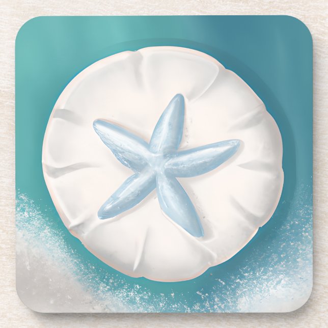 Dessous-de-verre Plage turquoise de Starfish et de sable Dollar (Devant)