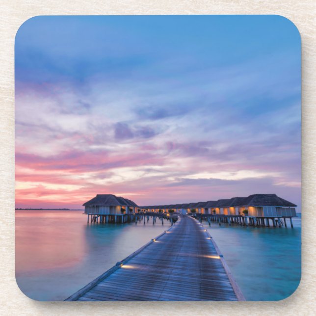 Dessous-de-verre Plages tropicales | Bungalows Maldives (Devant)