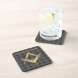 Dessous-de-verre Plaid carré et boussole