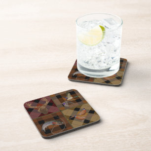 Dessous-de-verre Plaid de club de chasse avec gibier