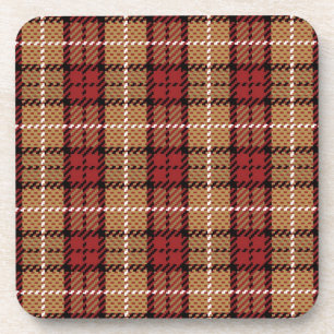 Dessous-de-verre Plaid de pixel en rouge et or